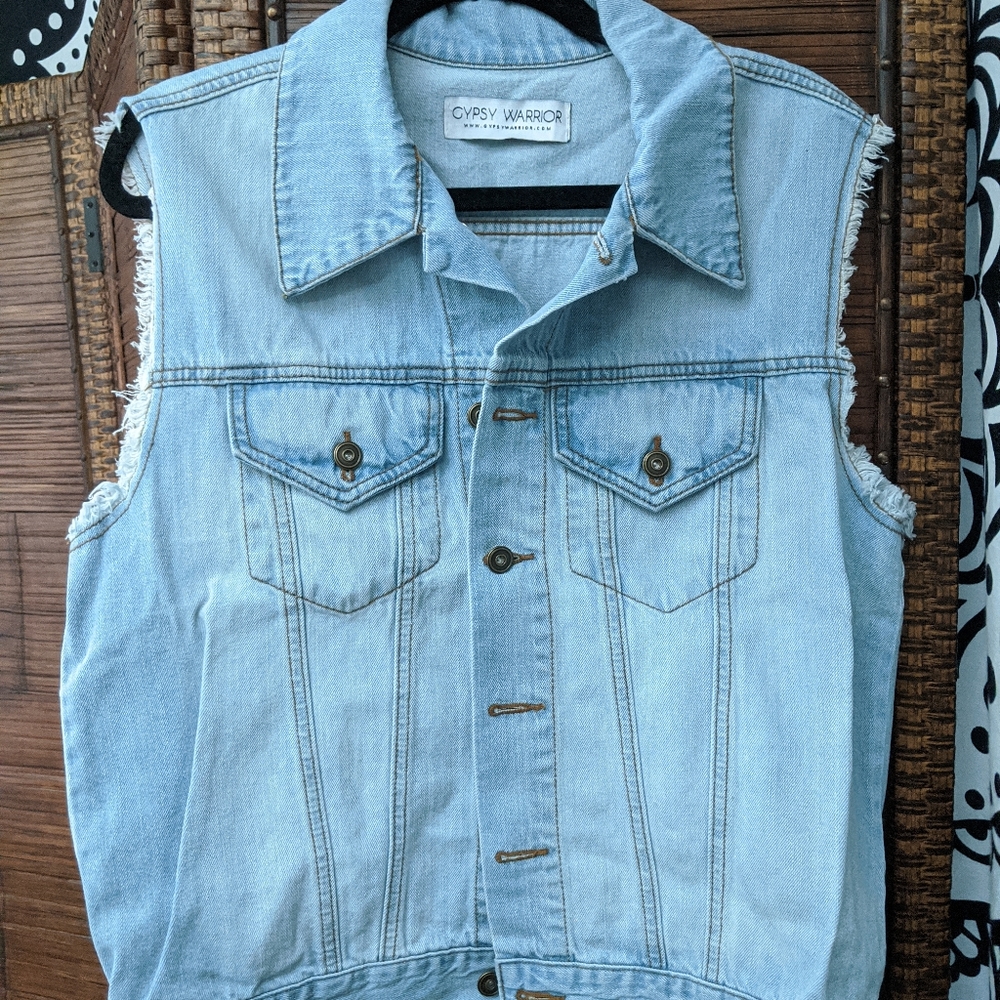 Boyfriend fit denim vest
